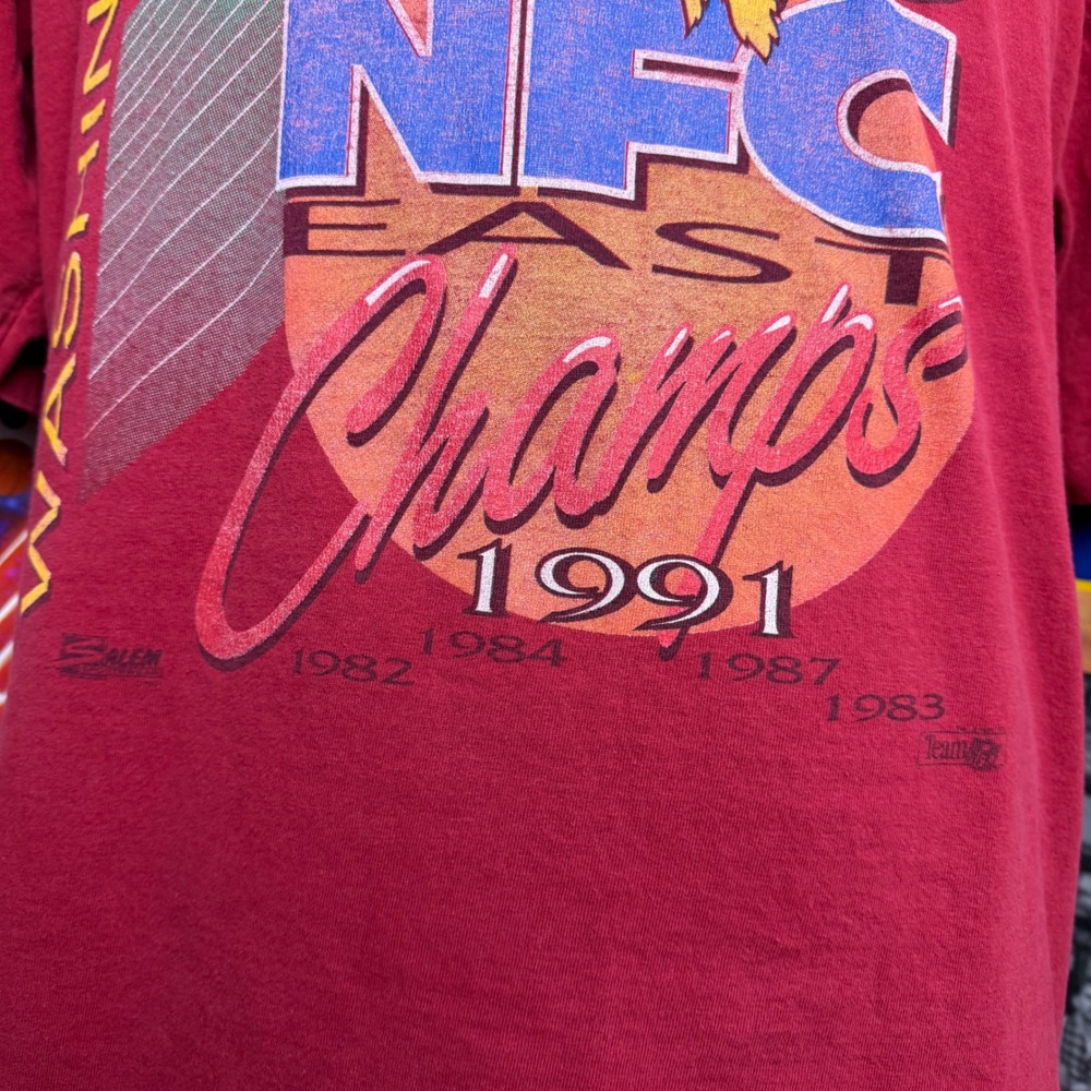 Vintage Washington Redskins 1991 NFC East Champs T Shirt Salem Sportswear Sz XL - Picture 3 of 7